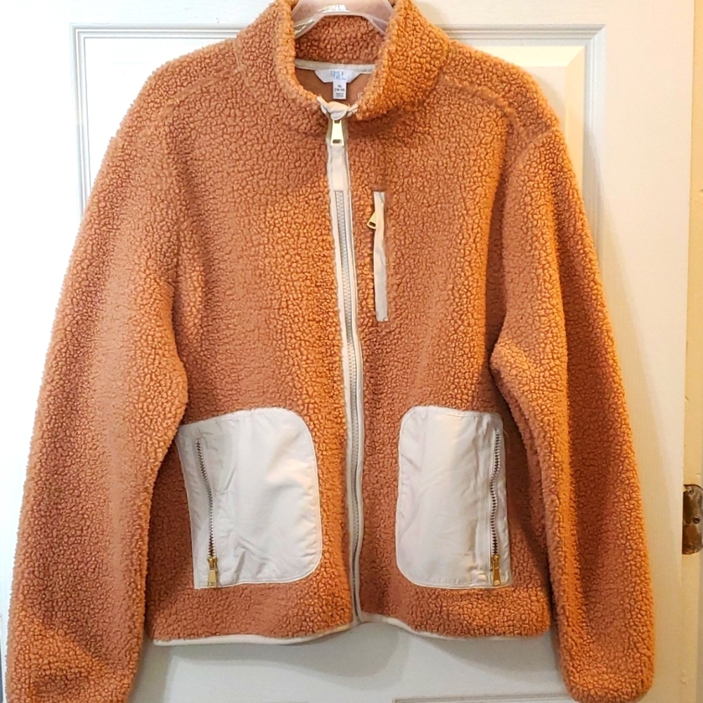 Time n True Woman's Sherpa Jacket XL Tan